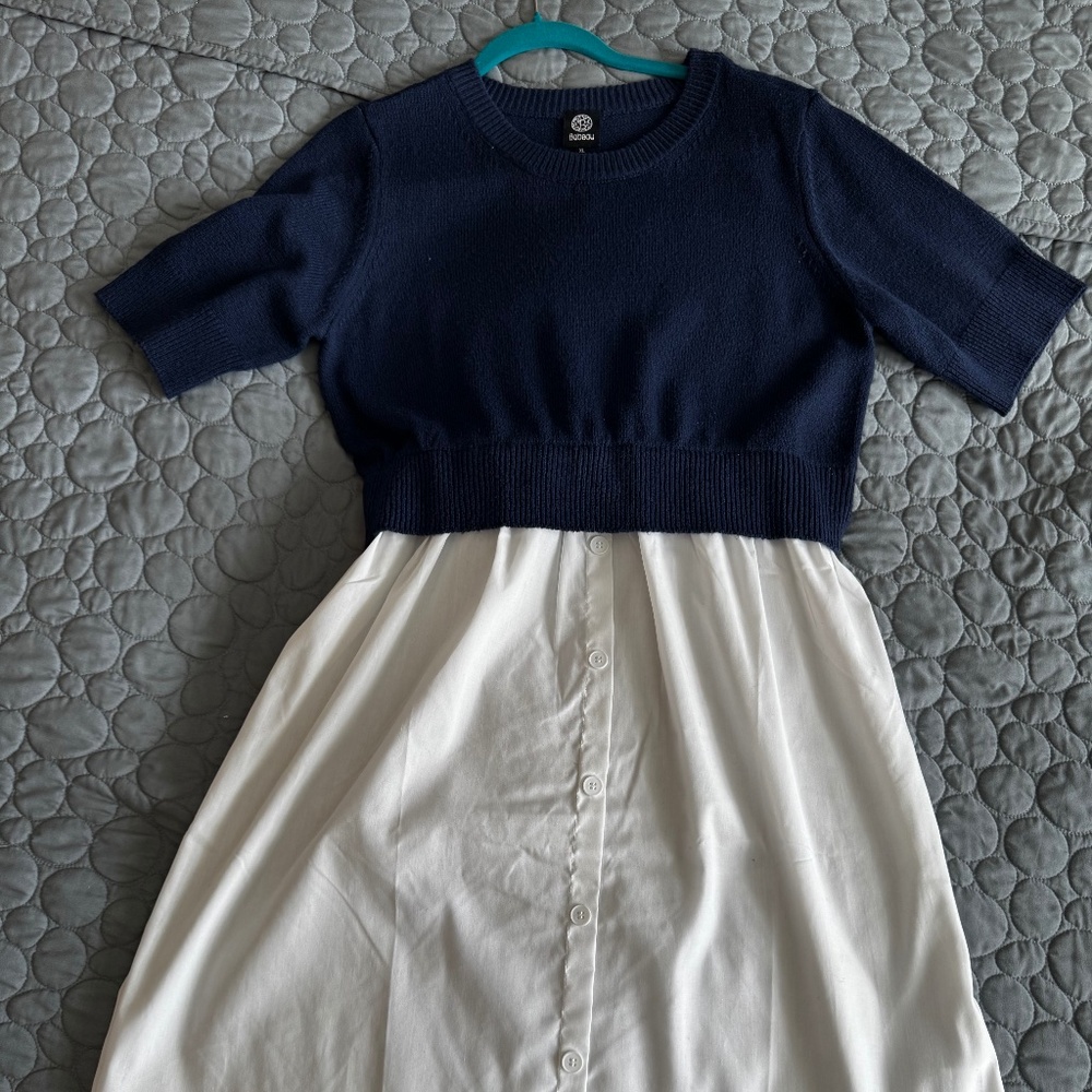 Bobeau Women's XL Blue Sweater Top Dress